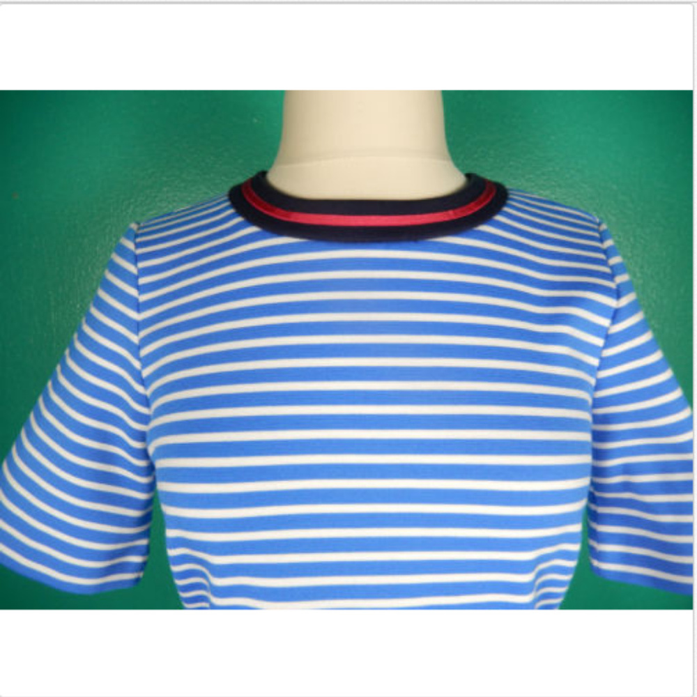 DRAPER JAMES PERSLEY PONTE KNIT BLUE STRIPED DRESS - Picture 5 of 7